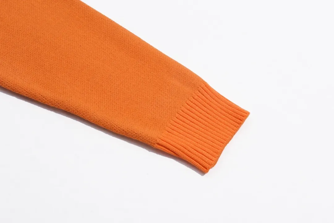 P300 Chrome Hearts Chrome Hearts Classic Horseshoe Round Neck Wool Sweater Color: Orange Black Size: S M L XL XXL